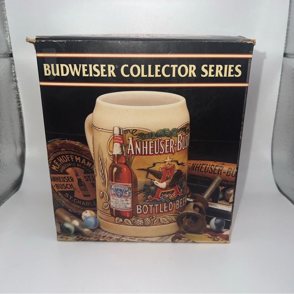 Budweiser Anheuser-Busch Stein with Red and Cream Accents